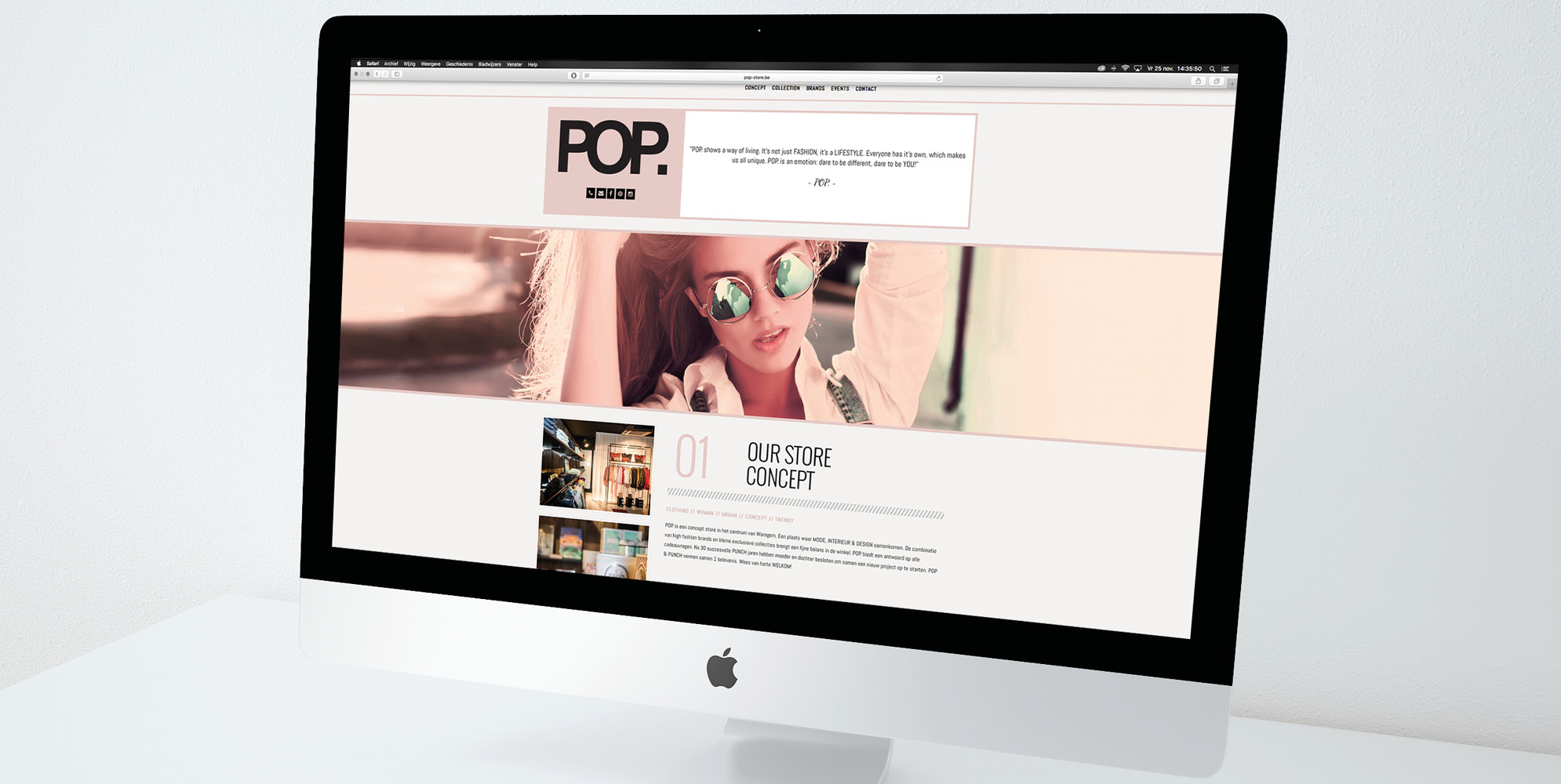 One-page site voor POP - Huisstijl